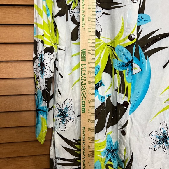 Paradiso Button-up long Sleeve Blouse Beading Detail Sz M - Picture 2 of 6